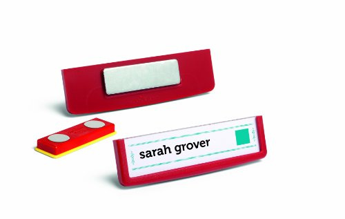 Durable 850003 Namensschild Frame, 17 x 67 mm, mit Magnet, Packung à 25 Stück, rot
