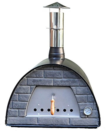 Impexfire Maximus Mobiler Holzbackofen, Schwarz, 60 x 60 cm Pizzaofen | In ca. 20 Min. auf 300 °C aufgeheizt, bis zu 30 Pizzen pro Stunde bei ca. 3 kg Holzverbrauch pro Stunde