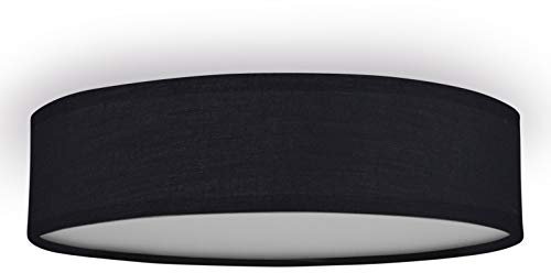 Smartwares Deckenleuchte – Textilschirm – 40 cm Ø – 3x E14 – Max. 40 W – Für LED geeignet – Schwarz – 10.004.69