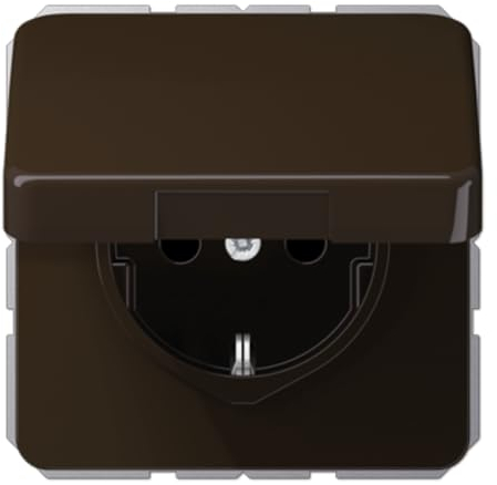 Jung 1520 BFKL BR Schuko Steckdose 16 A 250 V bruchsicher mit Klappdeckel Serie CD braun