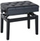 HOMCOM Banqueta para Piano Banco para Piano con Ajustable en Altura de 48 a 58 cm Espacio de Almacenamiento Patas de Madera Taburete para Teclado Acolchado Negro