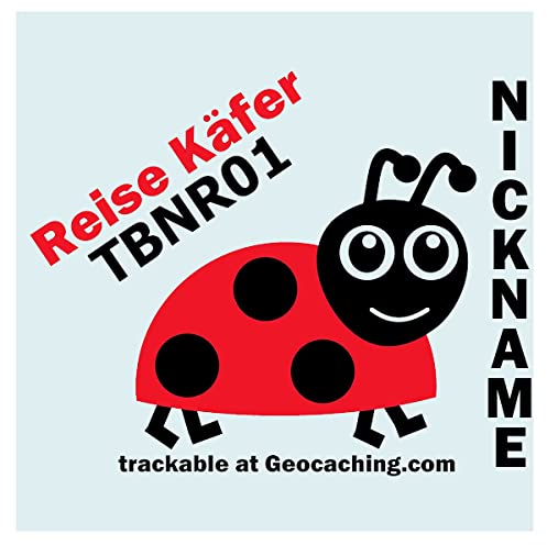 geo-versand Geocaching Reisekäfer Travelbug Autoaufkleber trackbar 2 farbig mit Trackingnummer -