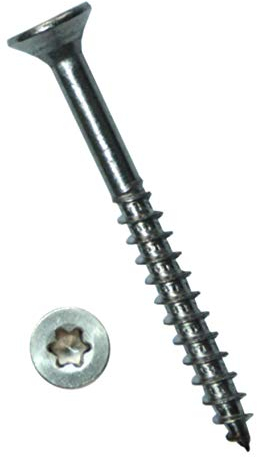 Edelstahl Spanplattenschrauben 5,0x80mm TX25 100 Stück Schrauben Holzschrauben Senkkopf VA V2A Torx Teilgewinde