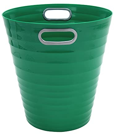 Waytex 931076 Poubelle de bureau verte – Corbeille à papier en plastique design moderne pour bureau, chambre, salle de bain – Contenance 12,5L – Couleur Vert
