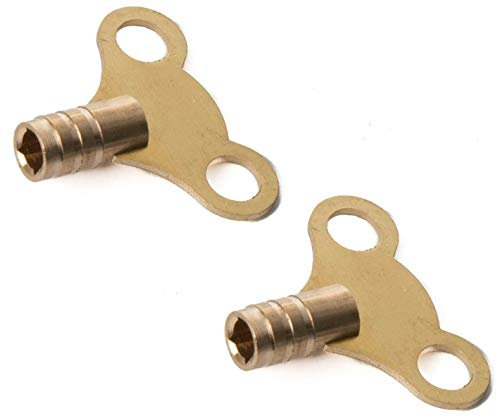 2 x 5mm Brass Radiator Keys Central Heating Pipes Plumbing Valve Bleed Air Water