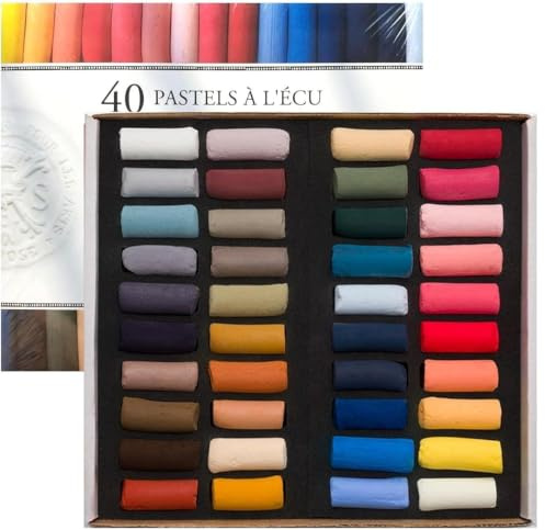Sennelier Weiche Pastellkreiden - Box mit 40 halben Kreiden Pastel Dry 1/2 STICKS 40 PCS, Espacebeauxarts
