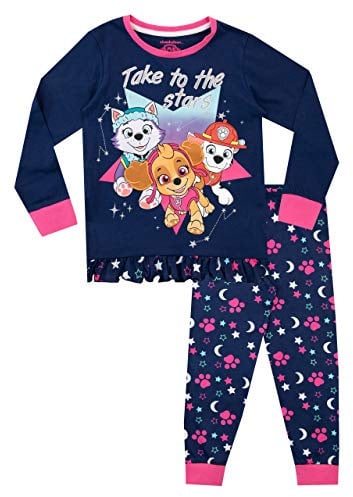 PAW PATROL Mädchen Skye und Everest Schlafanzug Blau 116