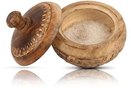 Sucrier décoratif rustique en bois avec couvercle à large bouche, bonbons, bocaux à épices, condiments et noix, bol de service, sel, épices, herbes, feuilles en vrac, boîte de rangement pour thé
