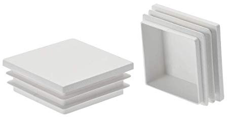 8Pcs 50mmx50mm (2inch) Plastic Tube Cap Square Post end caps for Railing Newel Staircase White Railing Tube