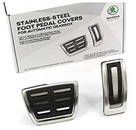 Skoda 5E1064205 Pedalkappen 2-teilig Sport Edelstahl gebürstet DSG Tuning Sportpedal, nur für DSG/Automatik