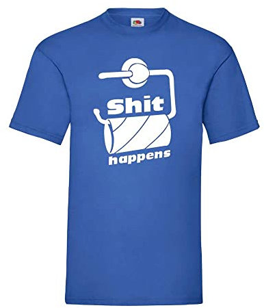 T-shirt Shit Happens - Rouleau de papier toilette vide pour homme - Shirt84.de - Bleu - Large