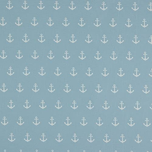 ® Baumwollstoff Anker Hellblau Webware Meterware Popeline OEKOTEX 150cm breit - Ab 0,5 Meter