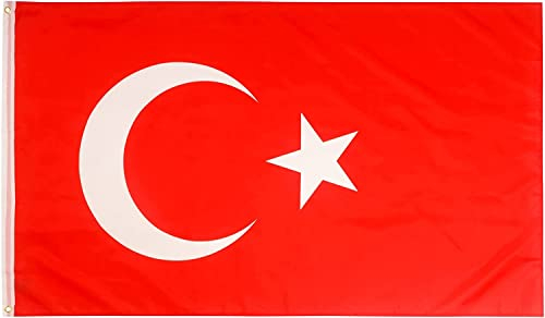 Aricona Türkei Flagge 90x150cm - wetterbeständige Fahne mit Messingösen, 100% Polyester, robuste Doppelnaht & in lebendigen Farben - ideal für Flaggen-Liebhaber