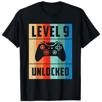 Level 9 Unlocked - Funny Video Gamer 9th Birthday T-Shirt