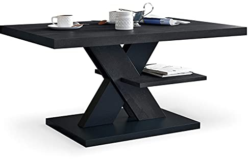 Viosimc Couchtisch Schwarz Holzkohle & Schwarz, Wohnzimmer Sofatisch Kaffeetisch, Modern Möbel Wohnzimmer, Sofa Tisch, Coffee Table for Living Room, Moderner Wohnzimmertisch (Charcoal, Black)