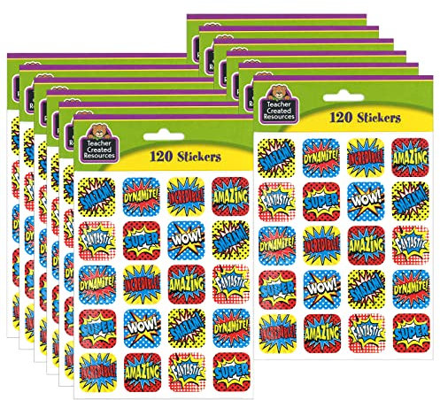 Superhero Stickers, 1, 120 Per Pack, 12 Packs