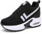 AONEGOLD Sneakers con Zeppa Interna Donna Scarpe da Ginnastica Sportive Casuale Tacco 8 cm(Nero-1298,42 EU)