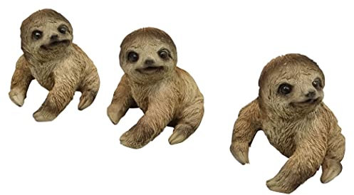 Fachhandel Plus Dekofiguren Faultiere Tierfigur lebensecht Indoor Outdoor 3 Stück