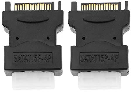Create idea Lot de 2 adaptateurs femelles IDE Molex vers SATA 15 broches mâles Molex vers SATA pour alimentation HHD/SSD/DVD RW/disque dur