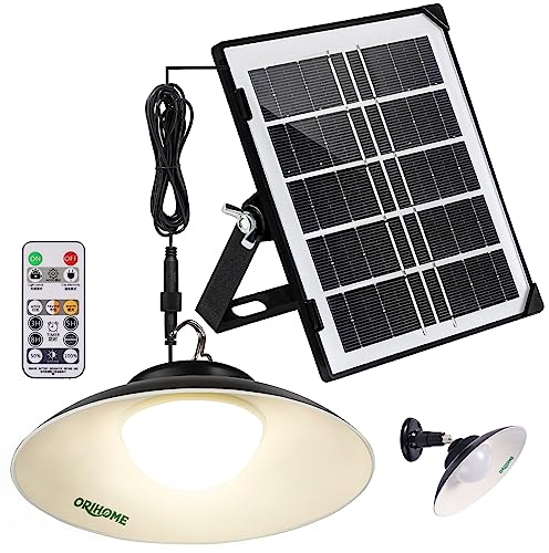 Orihome Solar-Hängelicht für Innen- und Außenbereich, Decken- und Wandlicht für den doppelten Gebrauch, gemäß IP65 wasserdicht, Dimmbares Licht für Yard, Schuppen, Scheune, Pavillon, Terrasse