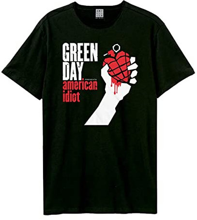 Amplified Unisex Adult American Idiot Green Day T-Shirt Black XXL