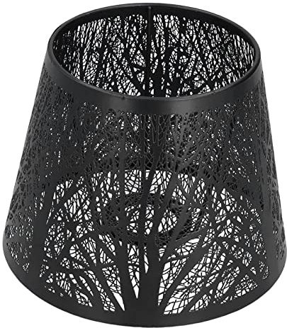 MagiDeal Abat-Jour avec Motif d'arbres Abat-Jour pour Lampe de Table Lampadaire Bureau, Noir