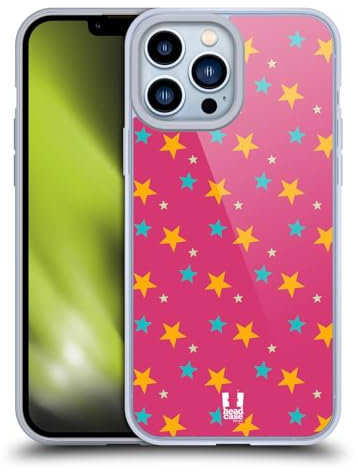 Head Case Designs Cielo Rosa Pattern di Stelle Custodia in Gel [Protezione di Grado Militare] Compatibile con Apple iPhone 13 PRO Max E Compatibile con MagSafe
