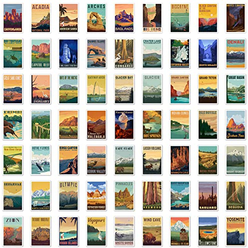 gaeaverse 63 Stück National Park Vintage Postkarten US-Nationalparks Grußkarten für Business World Travel Landschaft Postkarte