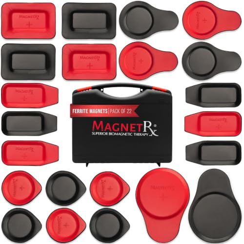 MagnetRX Biomagnetisches Magnet-Set – Biomagnetismus-Magnete nach Dr. Goiz – Runde & Rechteckige Magnete 2500–5200 Gauss (22 Gemischte Einheiten)