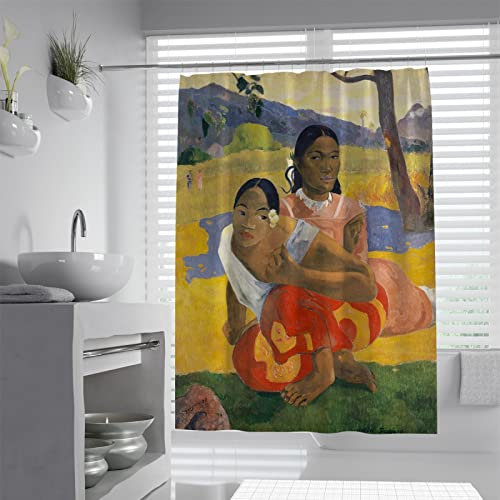 Via Vela Donna tende doccia Paul Gauguin Bella elegante Appartamento Bagno doccia Tende Altezza doccia Peso Orlo Tende vasca Set 200x240cm