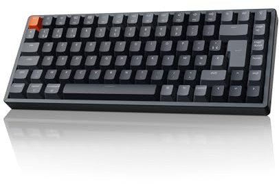 Keychron K2 FR-ISO Clavier de jeu mécanique sans Fil, 84 touches 75% Design Clavier Filaire Bluetooth/USB avec rétro-éclairage RGB, avec Cadre en Aluminium Gateron G Pro Switch Marron Pour Mac/Windows