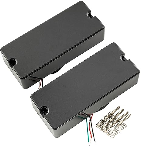 Artec MDC4 Keramik Bass Soapbar Tonabnehmer Pickups Set 12,4K für 4-Saiter E-Bass, Schwarz