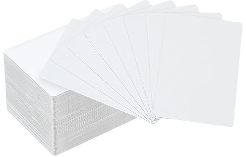 PATIKIL 200Stk Sublimation Metall Visitenkarten Leere 0.45mm Dickes 3.4x2.1 Aluminium Bedruckbare Namen Karte für Benutzerdefinierte Selbstdruck Weiß