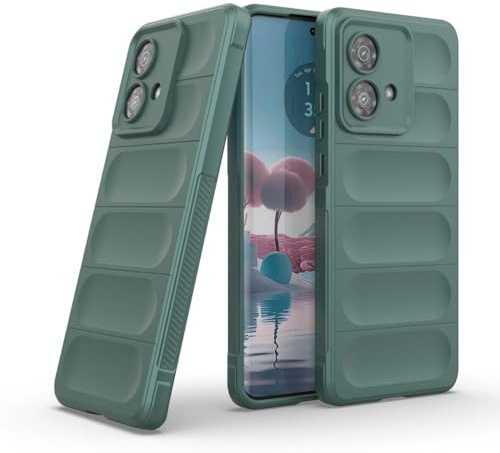 GOKEN Case for Motorola Edge 40 Neo, Flexible Soft Silicone Cover with Anti-Slip Grip, Shockproof Protection, and Sleek Pure Colour Design -Green