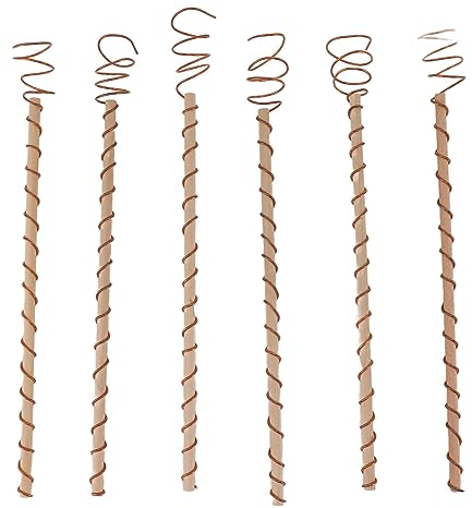 Tissting 6 Stück 10 Zoll/25cm Elektrokultur Pflanzenpfähle Lange Kupfer Gartenpfähle Birnbaum Material Stabil Unterstützung Garten Antenne für Wachsende Gartenpflanzen Obst Gemüse