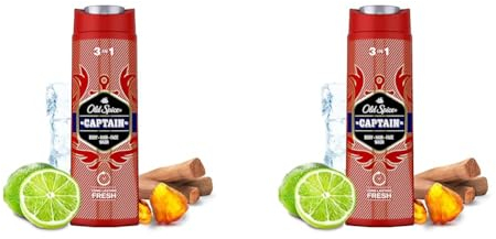 Old Spice Captain 3-in-1 Duschgel & Shampoo für Männer, 400ml, langanhaltender, frischer Duft in Parfümqualität für Haare-Gesicht-Körper (Packung mit 2)