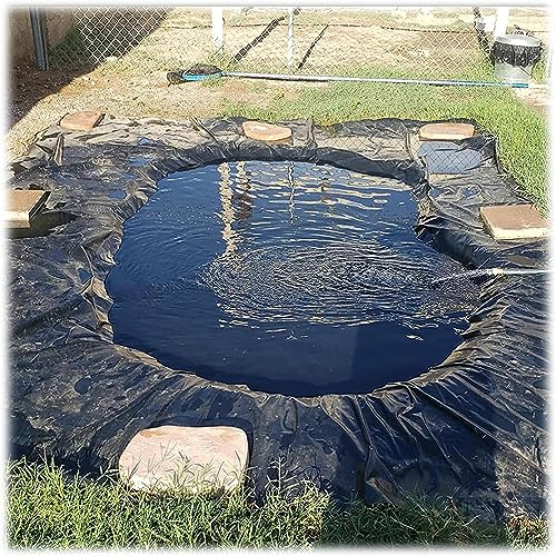 HDPE wasserdichte Membran-Teichfolie, 6 x 3 m, 5 x 6 m, Schwarze Fisch-Poolfolie für Gartenteiche, Wasserfall, Bäche, Brunnen, Teichunterlage, Garten-Poolabdeckung, Bäche, Wasser, 9 x 10 m