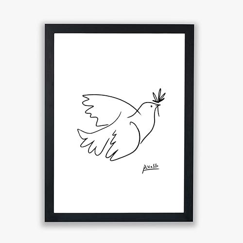 Pablo Picasso – Tauben-Skizze – Wanddruck/Heimdekoration, Kunst/Giclée-Poster, gerahmter Druck, mittelgroß
