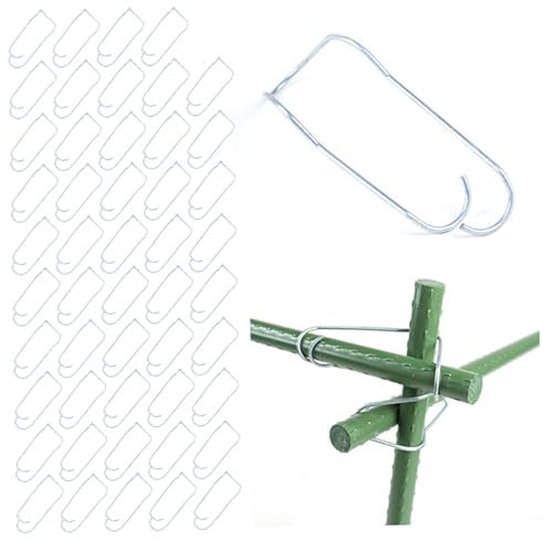 NASSMOSSE Lot de 50 connecteurs de canne de bambou, boucles de connexion pour plantes en bambou, boucles de treillis résistantes à l'usure, clips de support de plantes pour jardinage 1 cm