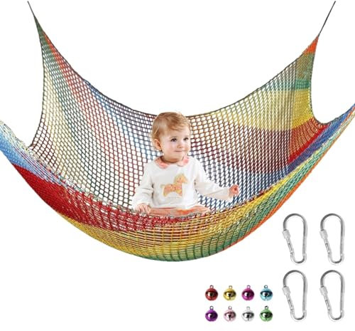 Ladenetz zum Klettern – Sicherheitsnetz für Kinderspielplätze, Kletternetz für Hinterhof, Kinderschaukel, doppellagiges Netz, Kletternetz für Hausgarten