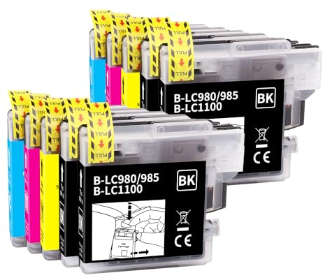 Tinnee LC-1100 LC-980 Kompatibel für Brother LC1100 LC980 Druckerpatronen für DCP-145C DCP-185C DCP-195C DCP-163C DCP-165C MFC-250C DCP-365CN DCP-373CW DCP-375CW MFC-490CW MFC-5490CN MFC-5890CN