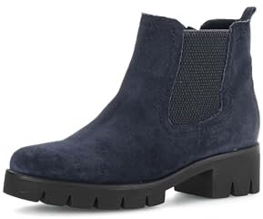 Gabor Damen Chelsea Boots, Frauen Stiefeletten,Winterstiefeletten,warm,gefüttert,Stiefel,Bootee,Booties,Pazifik (schwarz),37 EU / 4 UK