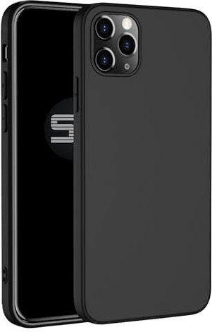 Narei - Schutzbaron - Schwarze Hülle iPhone 12 Mini - Black TPU case - Matte Oberfläche - kratzfestes Material - Black line