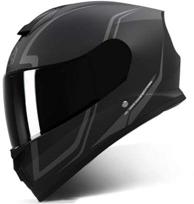 QJWMatic Caschi Moto Caschi Apribili Casco Stradale Casco modulare con Doppia Visiera Casco omologato ECE per Uomo Adulto Donna A,54-61CM