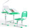 Kinderschreibtisch und Stuhl Set,Höhenverstellbarer Kinder Schreibtisch Stuhl,Schülerschreibtisch,Schreibtisch und Stuhl Set,Jugendschreibtisch Multifunktionaler mit Stuhl,Lampe und LesestäNder (Grün)