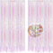 EASY JOY Regenbogen Fasching Party Dekorationen 2er Pack Karneval deko Regenbogen Fastnacht Folien Fransenvorhänge Lametta Metallische Luftschlangen Urlaub Fotokabinen Requisiten