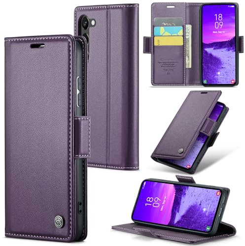 Rerzoiro Cover per Samsung Galaxy S24 Custodia Portafoglio [Blocco RFID] Premium Pelle PU Wallet Case Flip Libro con Porta Carte Slot Supporto Flip Case per Samsung Galaxy S24, Viola