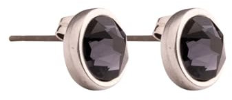 QOSS Ohrringe BO SWAROVSKI rund schwarz
