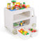 COSTWAY Kids Storage Units, 3-tier Toy Organizer with 2 Storage Bins, Building Block Panel, Car Shaped Toddler Toys Chest for Nursery Playroom Bedroom