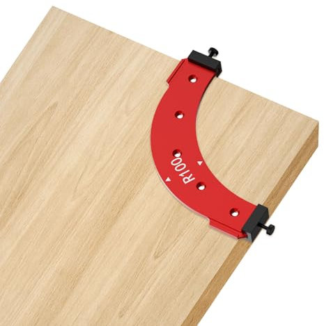 JOJOCY Runde Eckradius-Schablonen für Holzbearbeitung, Innen- und Außenecke, große Bogenform, Trimmmaschine, gebogene Fase, Hilfs-Trimmwerkzeug, große Bogenschablonen (R100)